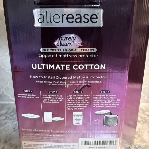 Allerease -  Mattress Protector Cotton Waterproof All White - Picture 3 of 4